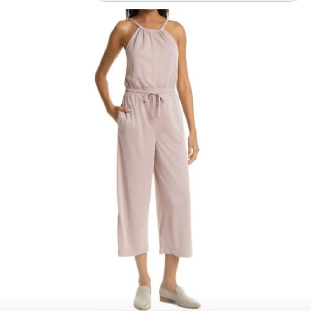 Club Monaco NEW wide leg jumpsuit L large dusty rose pink soft NWT $169 retail